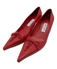 JIMMY CHOO（ジミーチュウ）の古着「レースアップパンプス」｜ポストボックス・レッド