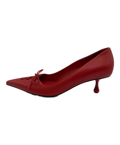 JIMMY CHOO（ジミーチュウ）JIMMY CHOO (ジミーチュウ) レースアップパンプス ポストボックス・レッド サイズ:39の古着・服飾アイテム