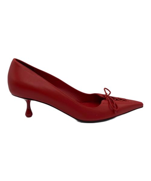JIMMY CHOO（ジミーチュウ）JIMMY CHOO (ジミーチュウ) レースアップパンプス ポストボックス・レッド サイズ:39の古着・服飾アイテム