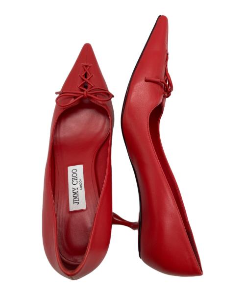 JIMMY CHOO（ジミーチュウ）JIMMY CHOO (ジミーチュウ) レースアップパンプス ポストボックス・レッド サイズ:39の古着・服飾アイテム