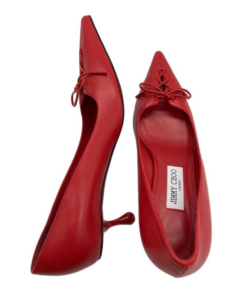 JIMMY CHOO（ジミーチュウ）JIMMY CHOO (ジミーチュウ) レースアップパンプス ポストボックス・レッド サイズ:39の古着・服飾アイテム