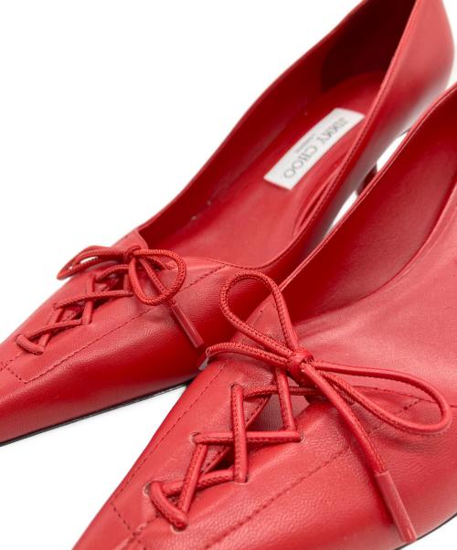 JIMMY CHOO（ジミーチュウ）JIMMY CHOO (ジミーチュウ) レースアップパンプス ポストボックス・レッド サイズ:39の古着・服飾アイテム