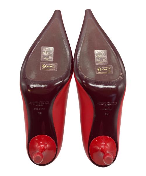 JIMMY CHOO（ジミーチュウ）JIMMY CHOO (ジミーチュウ) レースアップパンプス ポストボックス・レッド サイズ:39の古着・服飾アイテム