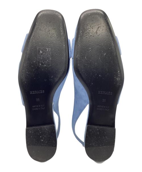 HERMES（エルメス）HERMES (エルメス) スリングバックパンプス ブルー サイズ:38の古着・服飾アイテム