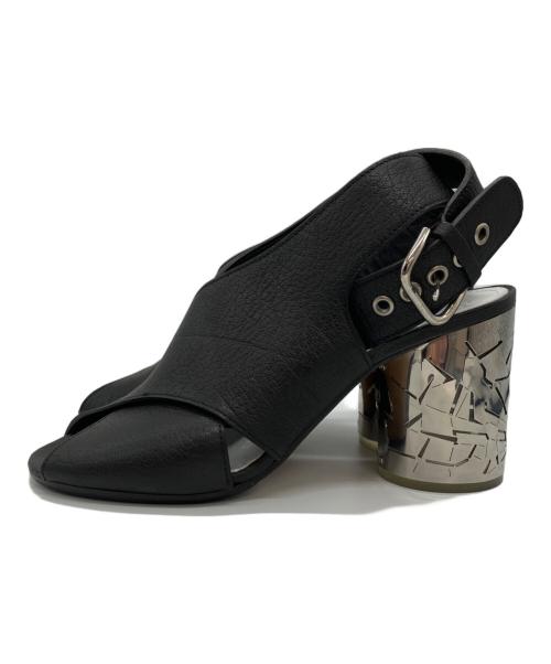 Maison Margiela（メゾンマルジェラ）Maison Margiela (メゾンマルジェラ) アンクルストラップクロスレザーサンダル ブラック サイズ:39の古着・服飾アイテム