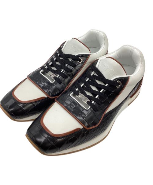 JIMMY CHOO（ジミーチュウ）JIMMY CHOO (ジミーチュウ) クロコ調 ローカットスニーカー ブラック サイズ:43の古着・服飾アイテム