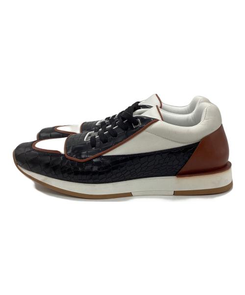JIMMY CHOO（ジミーチュウ）JIMMY CHOO (ジミーチュウ) クロコ調 ローカットスニーカー ブラック サイズ:43の古着・服飾アイテム