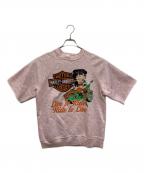 BASSETT WALKERバセットウォーカー）の古着「BettyプリントスウェットTシャツ」｜ピンク