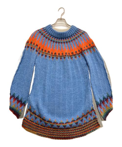 MM6 Maison Margiela（エムエムシックスメゾンマルジェラ）MM6 Maison Margiela (エムエムシックスメゾンマルジェラ) FAIR ISLE KNIT/フェアアイルニット ブルー サイズ:Sの古着・服飾アイテム