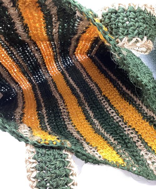 MARNI（マルニ）MARNI (マルニ) フィケクロシェ ストライプ トートバッグ グリーン サイズ:下記参照の古着・服飾アイテム