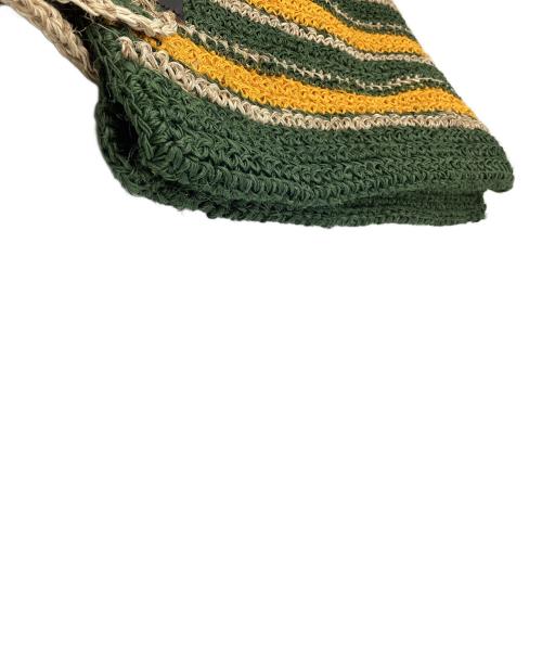 MARNI（マルニ）MARNI (マルニ) フィケクロシェ ストライプ トートバッグ グリーン サイズ:下記参照の古着・服飾アイテム