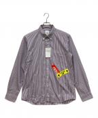 uniform experimentユニフォームエクスペリメント）の古着「BAGGAGE TAG B.D. SHIRT　長袖ストライプシャツ」｜パープル