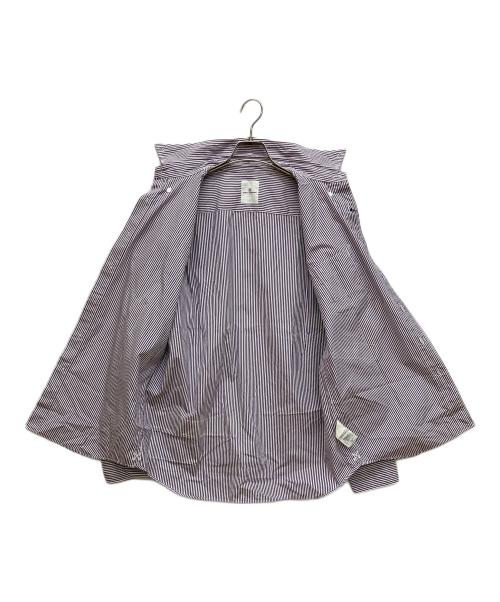 uniform experiment（ユニフォームエクスペリメント）uniform experiment (ユニフォームエクスペリメント) BAGGAGE TAG B.D. SHIRT　長袖ストライプシャツ パープル サイズ:3 未使用品の古着・服飾アイテム