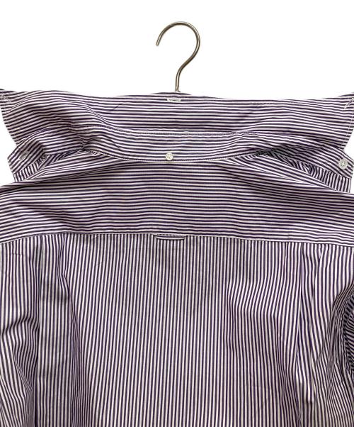 uniform experiment（ユニフォームエクスペリメント）uniform experiment (ユニフォームエクスペリメント) BAGGAGE TAG B.D. SHIRT　長袖ストライプシャツ パープル サイズ:3 未使用品の古着・服飾アイテム