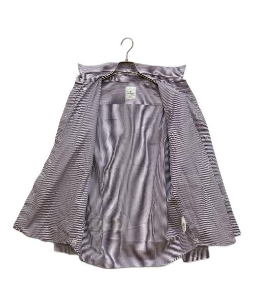 uniform experiment（ユニフォームエクスペリメント）uniform experiment (ユニフォームエクスペリメント) BAGGAGE TAG B.D. SHIRT　ストライプ長袖シャツ パープル サイズ:3 未使用品の古着・服飾アイテム