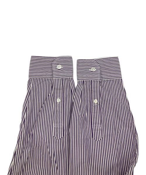 uniform experiment（ユニフォームエクスペリメント）uniform experiment (ユニフォームエクスペリメント) BAGGAGE TAG B.D. SHIRT　ストライプ長袖シャツ パープル サイズ:3 未使用品の古着・服飾アイテム