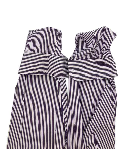 uniform experiment（ユニフォームエクスペリメント）uniform experiment (ユニフォームエクスペリメント) BAGGAGE TAG B.D. SHIRT　ストライプ長袖シャツ パープル サイズ:3 未使用品の古着・服飾アイテム