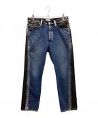 TANAKAタナカ）の古着「THE STRAIGHT JEAN TROUSERS」｜インディゴ×ブラック