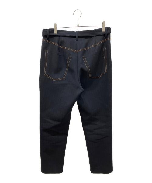 sacai（サカイ）sacai (サカイ) Spinstriped slim-cut trousers ネイビー サイズ:2の古着・服飾アイテム
