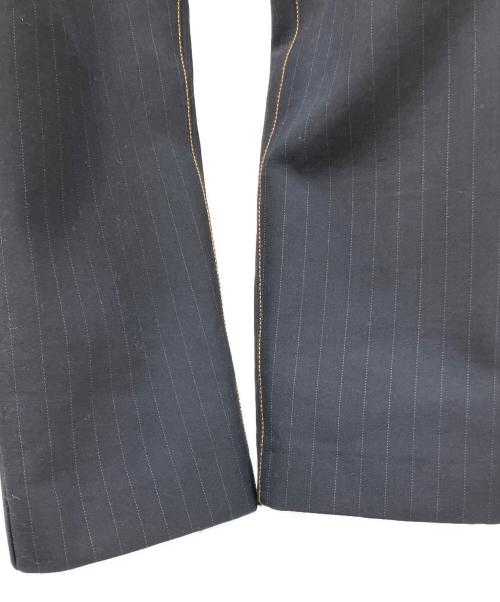 sacai（サカイ）sacai (サカイ) Spinstriped slim-cut trousers ネイビー サイズ:2の古着・服飾アイテム