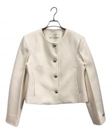 InstantFunk（インスタントファンク）の古着「Classic Collarless Tweed Jacket」｜アイボリー