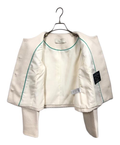 InstantFunk（インスタントファンク）InstantFunk (インスタントファンク) Classic Collarless Tweed Jacket アイボリー サイズ:1の古着・服飾アイテム