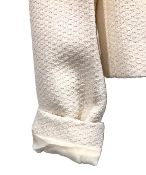 InstantFunk（インスタントファンク）InstantFunk (インスタントファンク) Classic Collarless Tweed Jacket アイボリー サイズ:1の古着・服飾アイテム