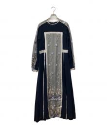 MURRAL（ミューラル）の古着「Framed flower lace dress」｜ネイビー
