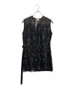 MURRALミューラル）の古着「Seem flower lace sleeveless tops」｜ブラック
