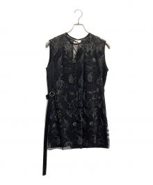 MURRAL（ミューラル）の古着「Seem flower lace sleeveless tops」｜ブラック
