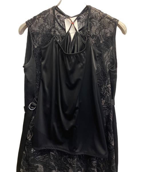 MURRAL（ミューラル）MURRAL (ミューラル) Seem flower lace sleeveless tops ブラック サイズ:2の古着・服飾アイテム