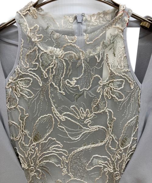 MURRAL（ミューラル）MURRAL (ミューラル) SEEM FLOWER LACE DRESS　フラワーレースドッキングワンピース グレー サイズ:2の古着・服飾アイテム