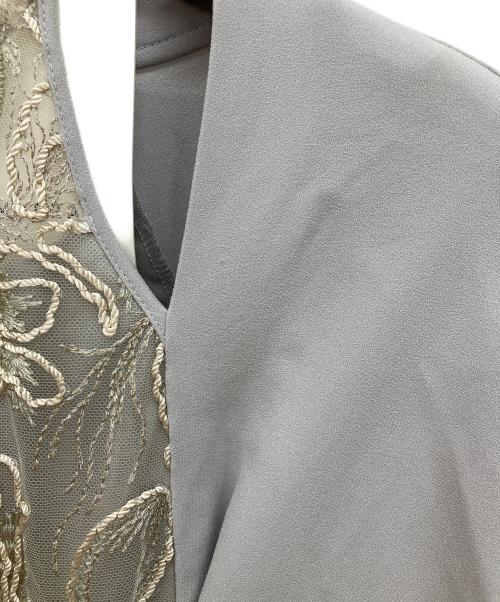 MURRAL（ミューラル）MURRAL (ミューラル) SEEM FLOWER LACE DRESS　フラワーレースドッキングワンピース グレー サイズ:2の古着・服飾アイテム