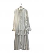 MURRALミューラル）の古着「Framed embroidery wrap dress」｜ホワイト