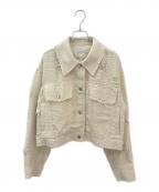 MAISON SPECIALメゾンスペシャル）の古着「Tweed Distressed Jacket」｜ベージュ
