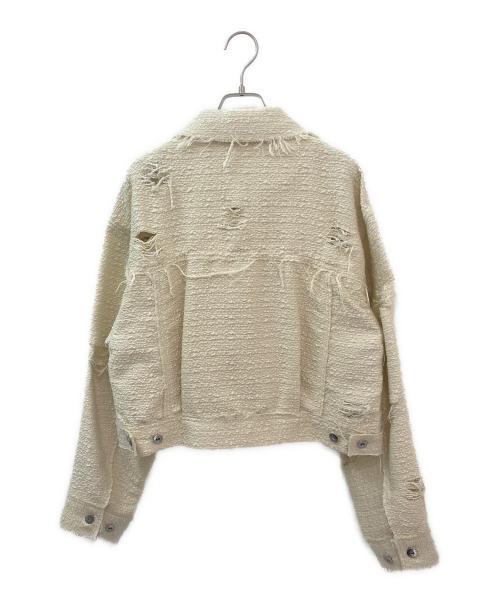 MAISON SPECIAL（メゾンスペシャル）MAISON SPECIAL (メゾンスペシャル) Tweed Distressed Jacket ベージュ サイズ:Freeの古着・服飾アイテム