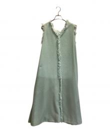 maison de dolce（メゾンドドルチェ）の古着「ツイードノースリーブワンピース」｜グリーン