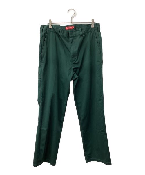 SUPREME（シュプリーム）Supreme (シュプリーム) ワークパンツ グリーン サイズ:34の古着・服飾アイテム