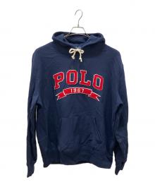 POLO RALPH LAUREN（ポロ・ラルフローレン）の古着「ロゴ プルオーバー パーカー」｜ネイビー
