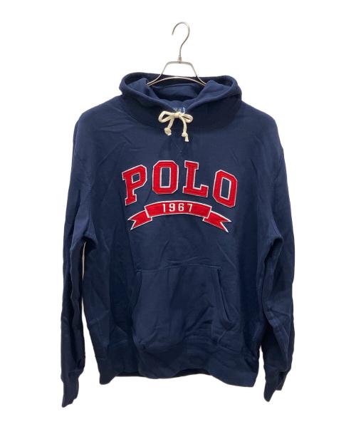 POLO RALPH LAUREN（ポロ・ラルフローレン）POLO RALPH LAUREN (ポロ・ラルフローレン) ロゴ プルオーバー パーカー ネイビー サイズ:XLの古着・服飾アイテム