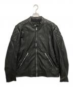 DIESELディーゼル）の古着「シングルライダースジャケット」｜ブラック