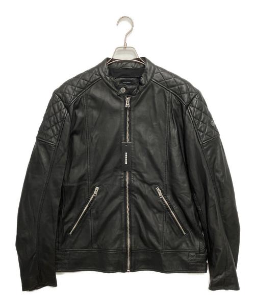 DIESEL（ディーゼル）DIESEL (ディーゼル) シングルライダースジャケット ブラック サイズ:XXL 未使用品の古着・服飾アイテム