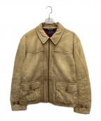 POLO RALPH LAURENポロ・ラルフローレン）の古着「ディアスキンレザージャケット」｜ベージュ