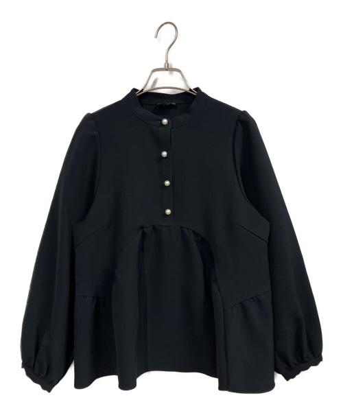 Sono（ソーノ）Sono (ソーノ) フェミニティギャザーブラウス ネイビー サイズ:1の古着・服飾アイテム