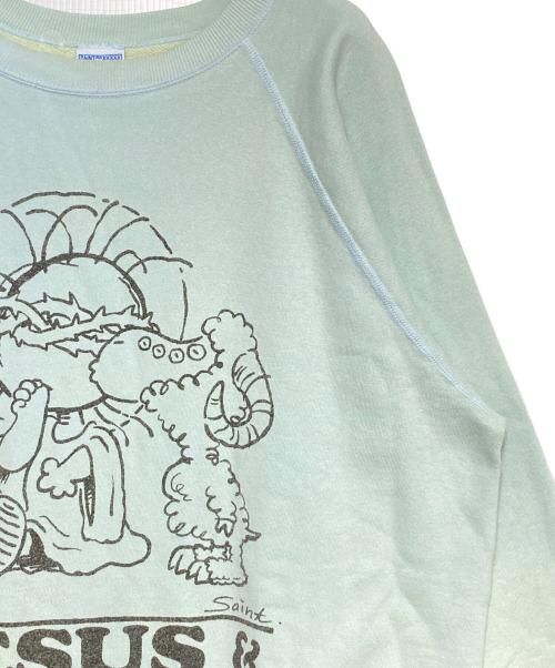 SAINT MICHAEL（セントマイケル）SAINT MICHAEL (セントマイケル) CRW N SWT / JESUS スカイブルー サイズ:Lの古着・服飾アイテム