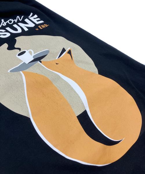 maison kitsune（メゾンキツネ）maison kitsune (メゾンキツネ) end. (エンド) Cafe Club Tee ブラック サイズ:Lの古着・服飾アイテム
