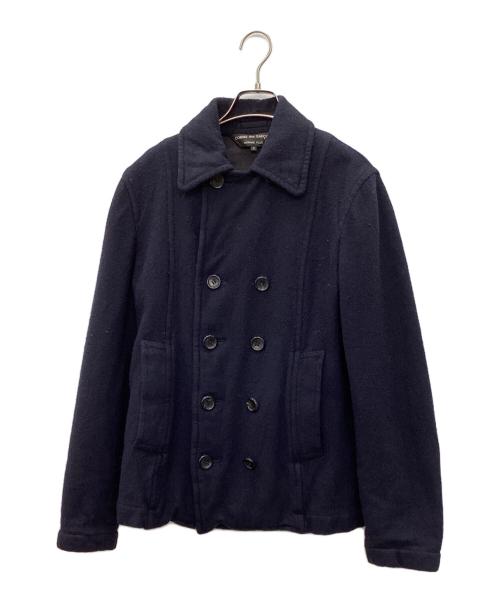 COMME des GARCONS HOMME PLUS（コムデギャルソンオムプリュス）COMME des GARCONS HOMME PLUS (コムデギャルソンオムプリュス) ウール縮絨Pコート ネイビー サイズ:Sの古着・服飾アイテム
