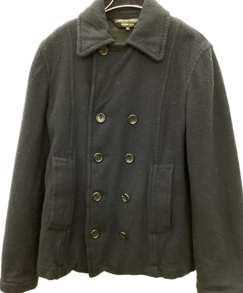 COMME des GARCONS HOMME PLUS（コムデギャルソンオムプリュス）COMME des GARCONS HOMME PLUS (コムデギャルソンオムプリュス) ウール縮絨Pコート ネイビー サイズ:Sの古着・服飾アイテム