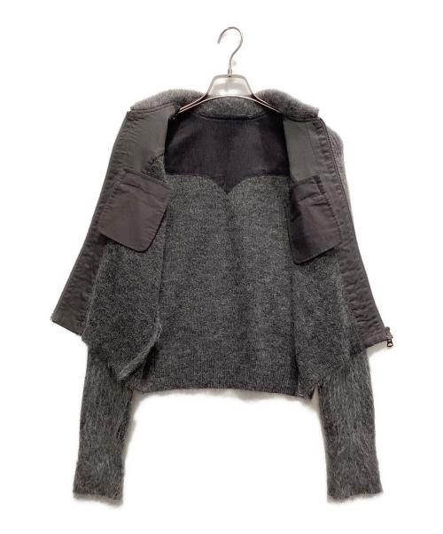 JOURNAL STANDARD（ジャーナルスタンダード）JOURNAL STANDARD (ジャーナルスタンダード) KIARIS VINTAGE (キアリズ ヴィンテージ) ドッキングニットブルゾン グレー サイズ:FREEの古着・服飾アイテム