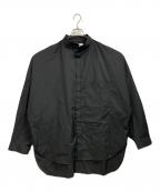 QUALIAクオリア）の古着「double stand collar shirt」｜ブラック